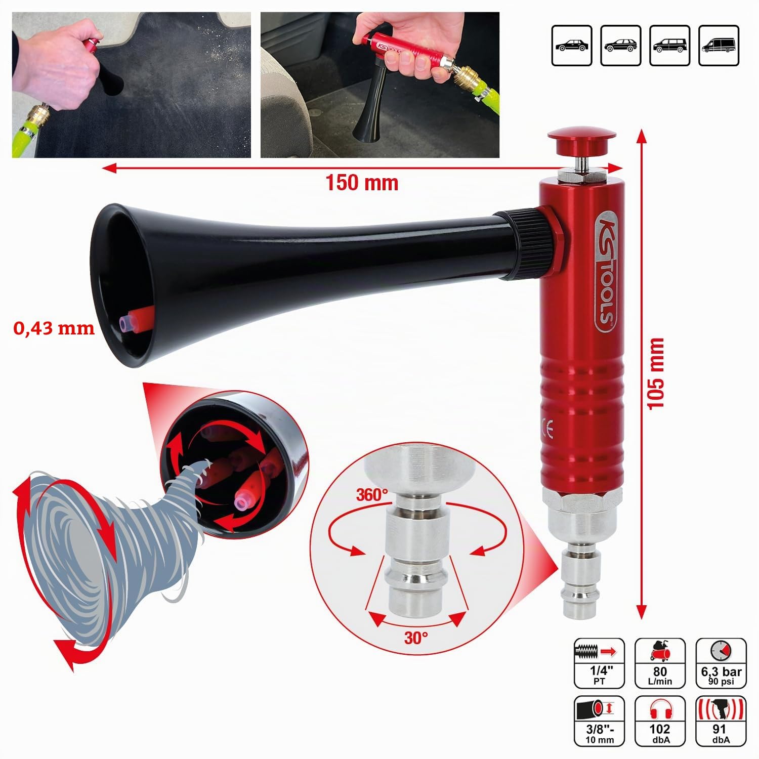 KS TOOLS Pistolet d’aspiration/de soufflage (air comprimé) 515.5595