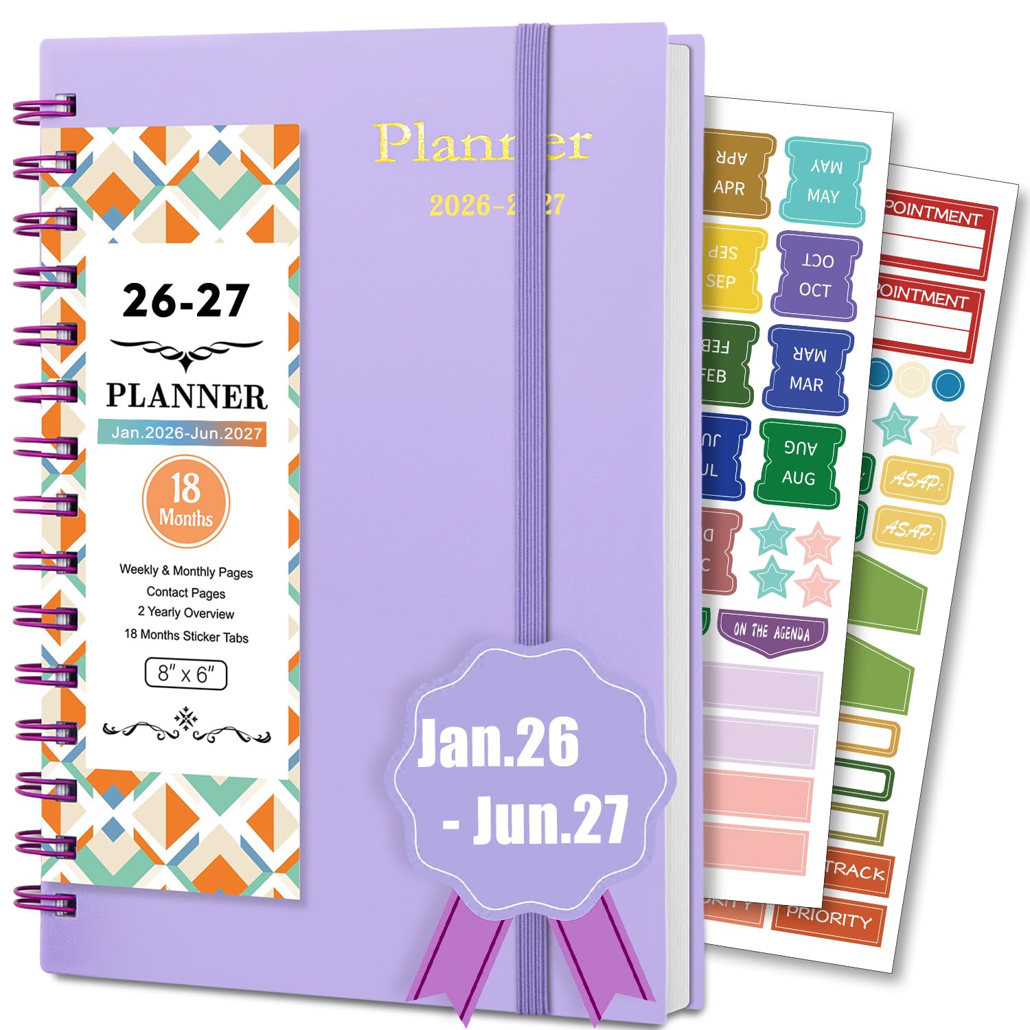 Agenda Semainier 2025-2026 A5 - Couverture Rigide, 18 Mois, Avec Autocollants - 4