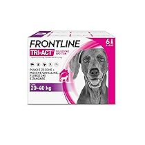 Frontline Triact, 6 Pipette, Cane L (20-40Kg), Antiparassitario Per Cani E Cuccioli Di Lunga Durata, Protegge Il Cane Da Pulci, Zecche, Zanzare, Pappataci E Leishmaniosi, Antipulci 6 Pipette