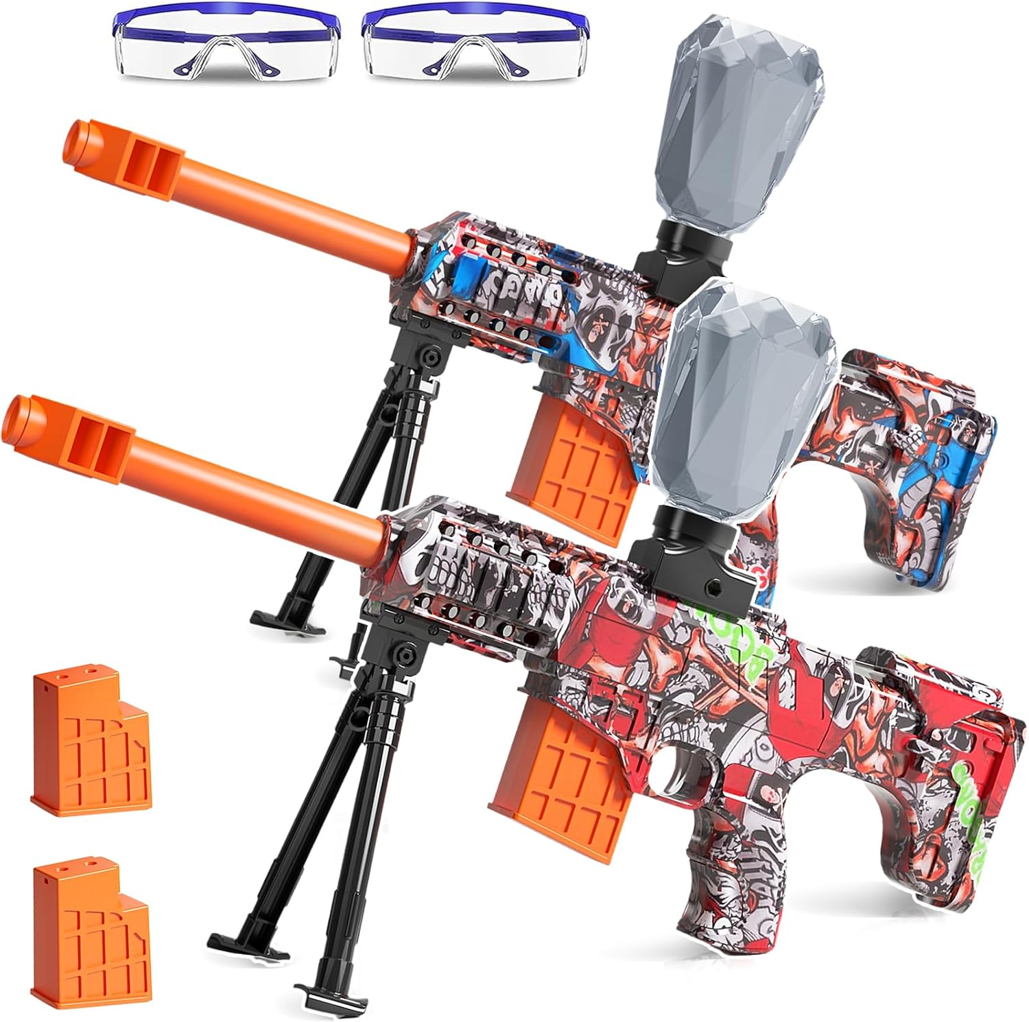 2 Pack Electric Blaster Toys, Full Auto Splatter Blasters - 11 Rs Per Seconds, 7.4V/500 mAh Batteries, Perfect for Outdoor Team Play Game Activities, Parties & Summer Fun, Ages 12 & Up