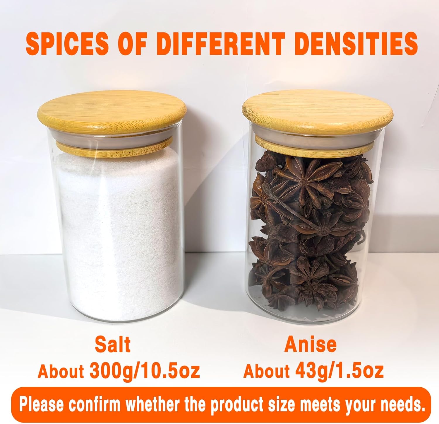 12 Pcs Glass Spice Jars with Bamboo Airtight Lids and 191 Labels - 8.5oz Small Food Storage Containers for Kitchen, Seasoning, Coffee, Herb - Spoon and Marker Included - Image 7