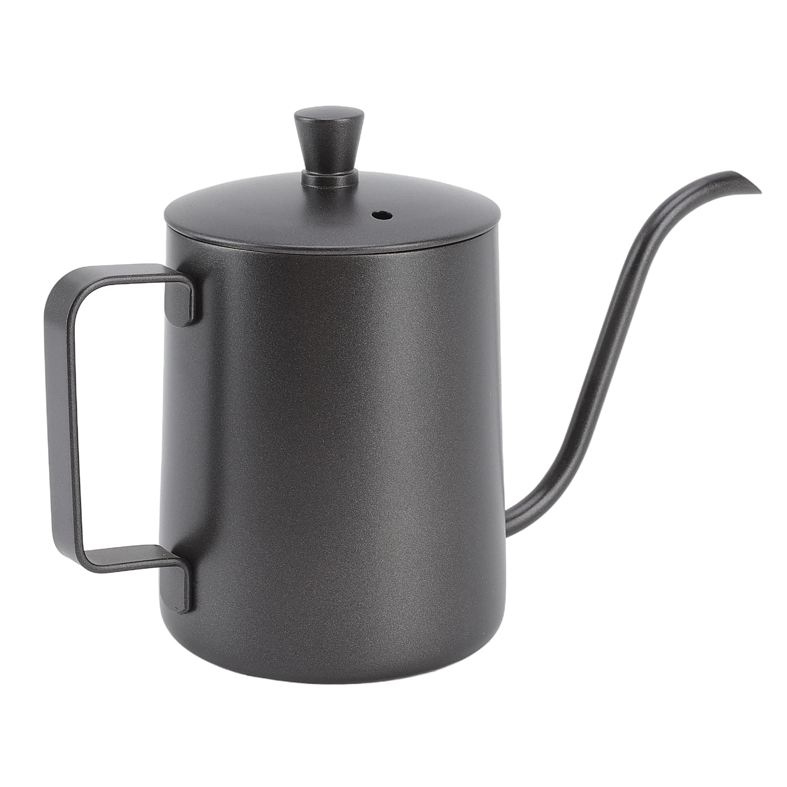 Czajnik do kawy, wąskie usta ze stali nierdzewnej Gooseneck Ekspres do kawy do domowego biura 350ml Silver (350ml PTFE Black)