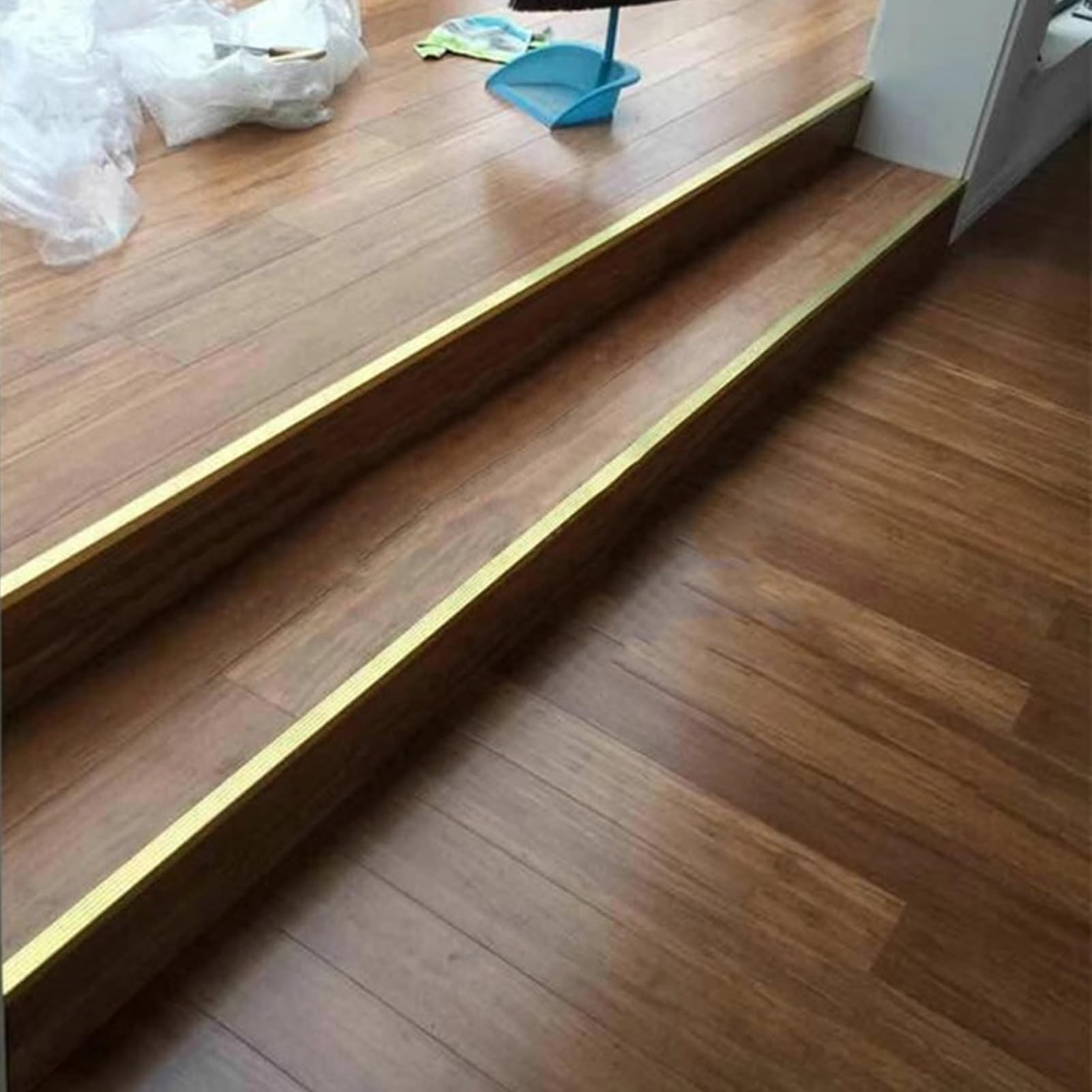 Tira de umbral Antideslizante para escaleras, de latón, Extra Ancha de 3/4/5 cm, Protector Decorativo para baldosas de mármol y Suelos de Madera (50 x 20 mm [2 x 0,8 Pulgadas])