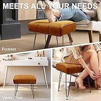 Vista 3 de HOUCHICS Vanity Stool, Makeup Stool, Vanity Stools for Makeup, Vanity Chair, Vanity Stool Seating, Vanity Chair for Makeup Room (Brown)