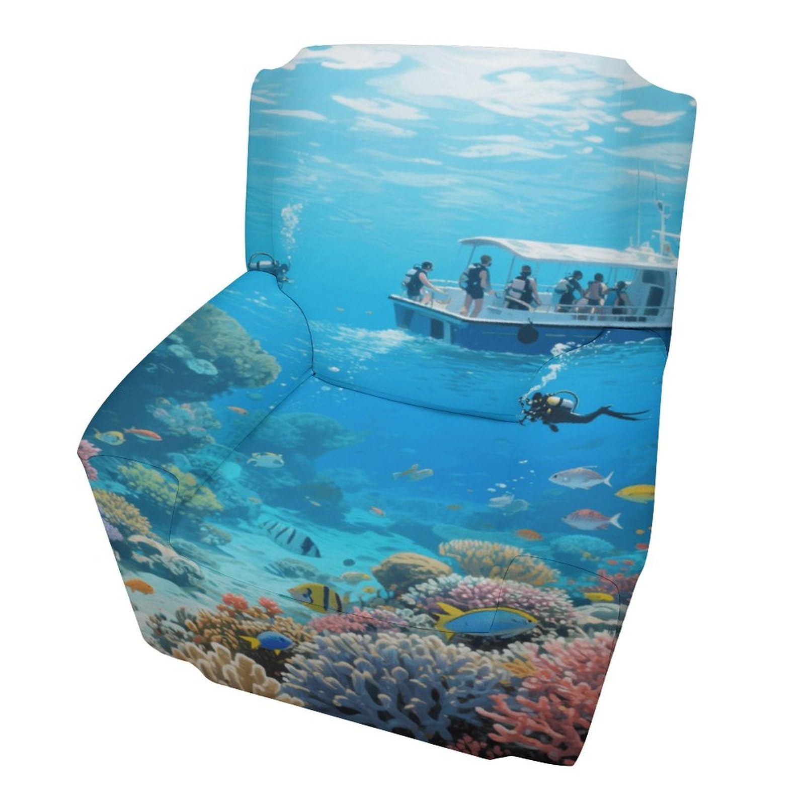 Fekiloot Style Great Barrier Reef Seascape Couch Cover Sofa Cover Sofa Slipcover