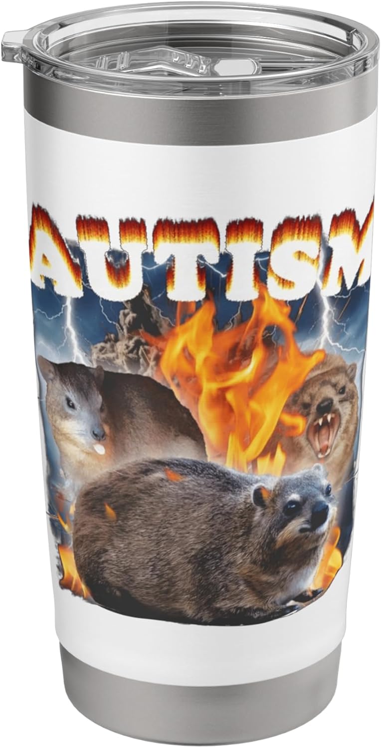 Autism Rock Hyrax FUNNY Stainless Steel Insulated Tumbler