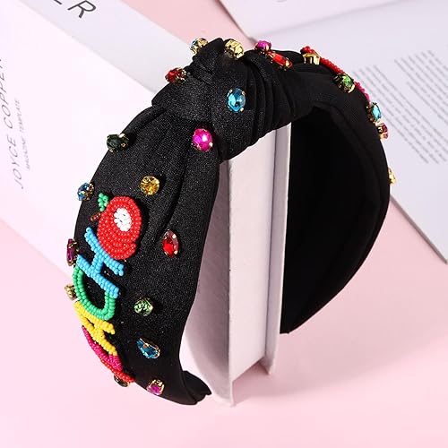 Vista 57 de Diadema para profesora, diadema anudada con perlas de cristal para mujer, lindo libro, para enseñar, adornado con nudo superior, regalos