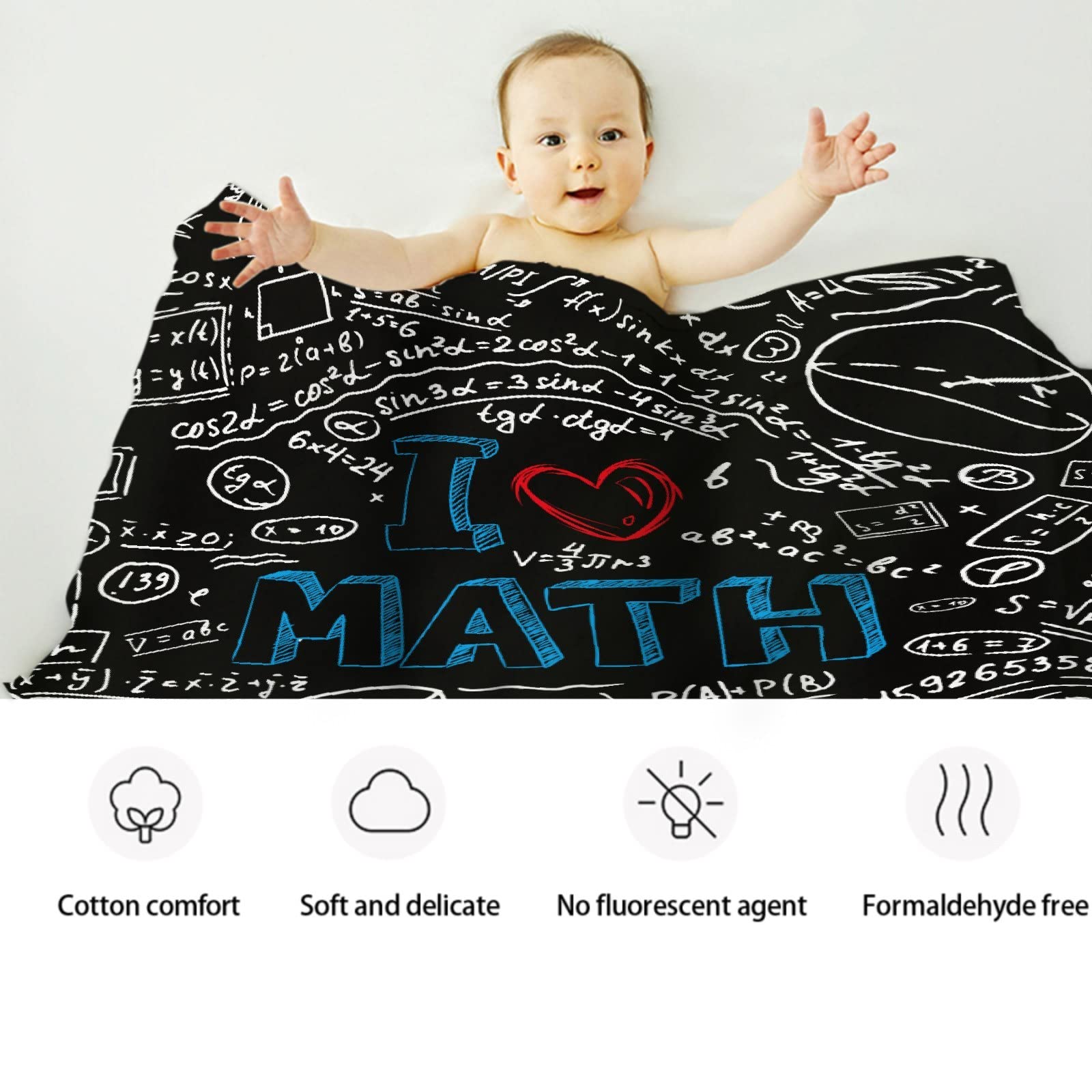 Love You So Math Blanket Flannel Throw Lightweight Super Soft Cozy Luxury Family Bed Blanket Birthday Gift Microfiber 50