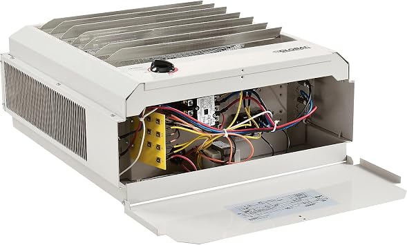 Global Industrial 34100 BTU Unit Heater, Horizontal or Vertical Fan Forced Heater with Manual Thermostat, 10KW, 480V, 3 Phase, Steel Construction, 19W x 8-1/2D x 21-7/16H