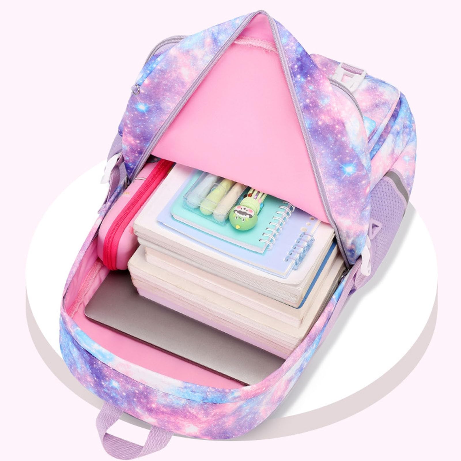 Zaino Bambini, Zaino Bambina Scuola Elementare Spallacci Imbottiti, Zaino per Ragazze per la Scuola, Grande capacità, Leggero, per l'uso Quotidiano, per spostamenti, Design Elegante e Durevole.