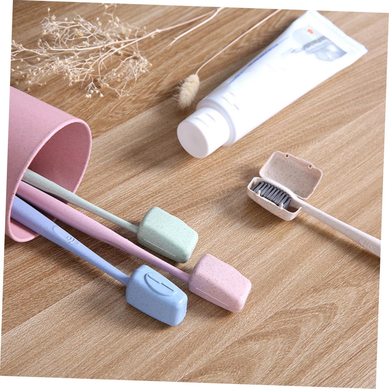 Beavorty 4Pcs Portable Toothbrush Cover Protective Caps for Hygiene for Travel Camping and Outdoor Activities - Image 4