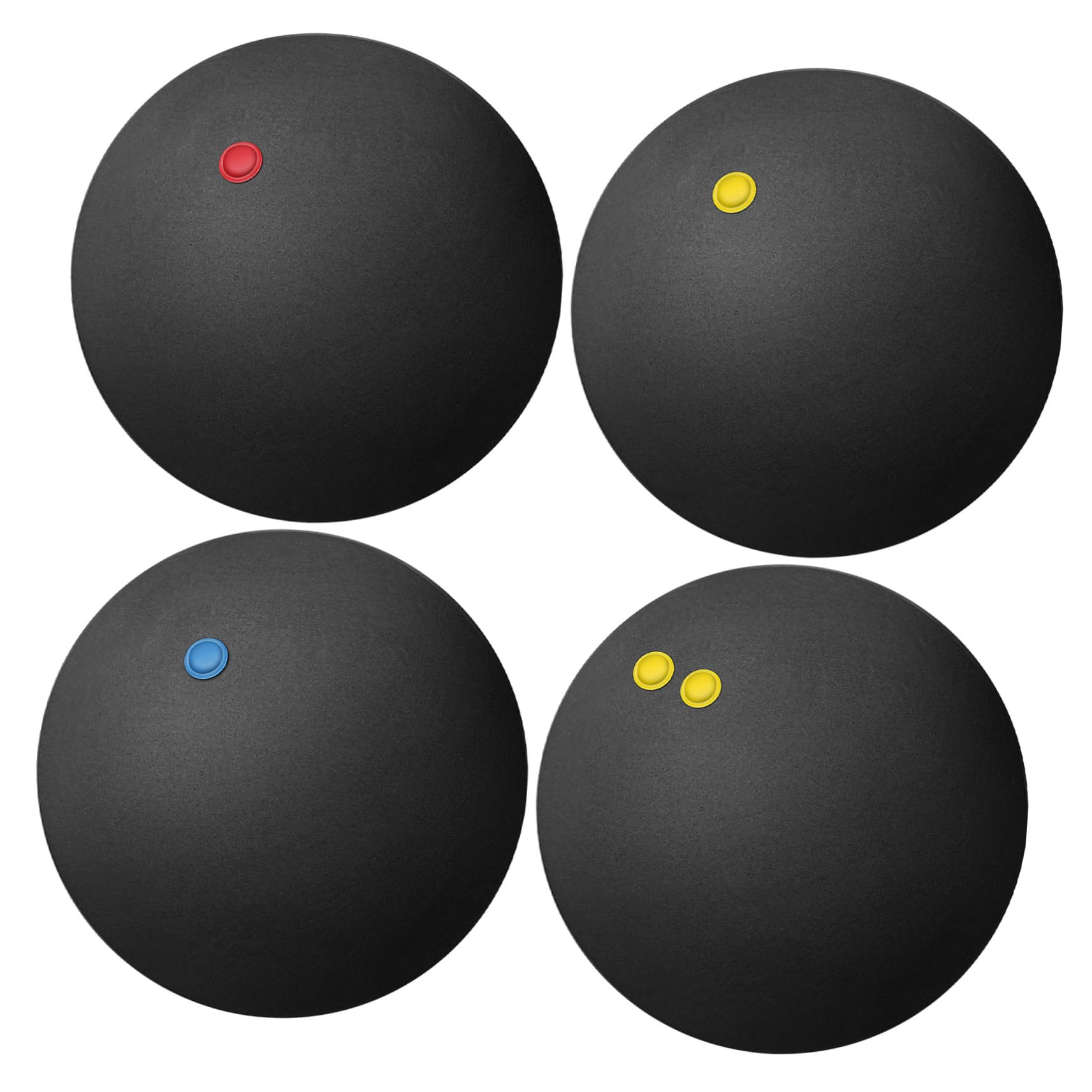 POPETPOP Elasticity Flexibility Training 4 Squash Balls High Bounce Small Dots for Boys and Girls Adults Racket Sports Gym Home