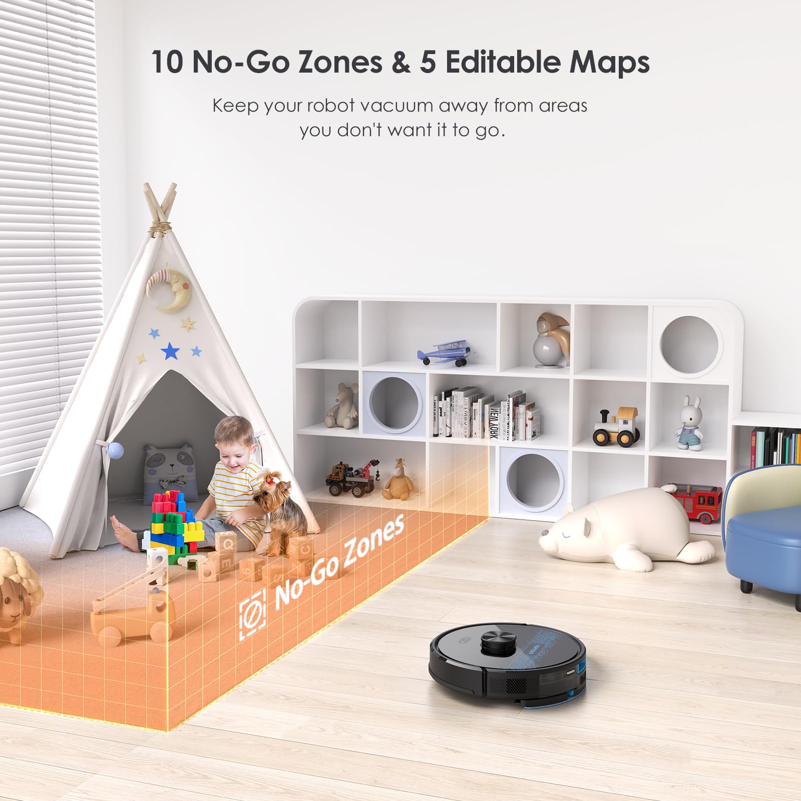 Lubluelu SL60 Plus Self Empty Robot Vacuum: LDS9.0 Laser Navigation for Precise Route Planning, 3 Cleaning Modes, Self Charging with Breakpoint Resume, for Pet Hair, Hardwood and Carpets