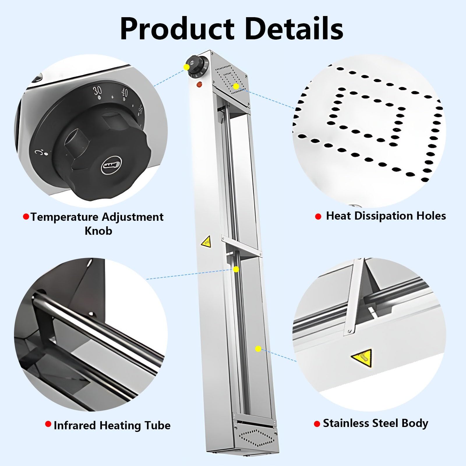 Lampara de Calor Alimentos Suspension Temperatura Ajustable(60cm)