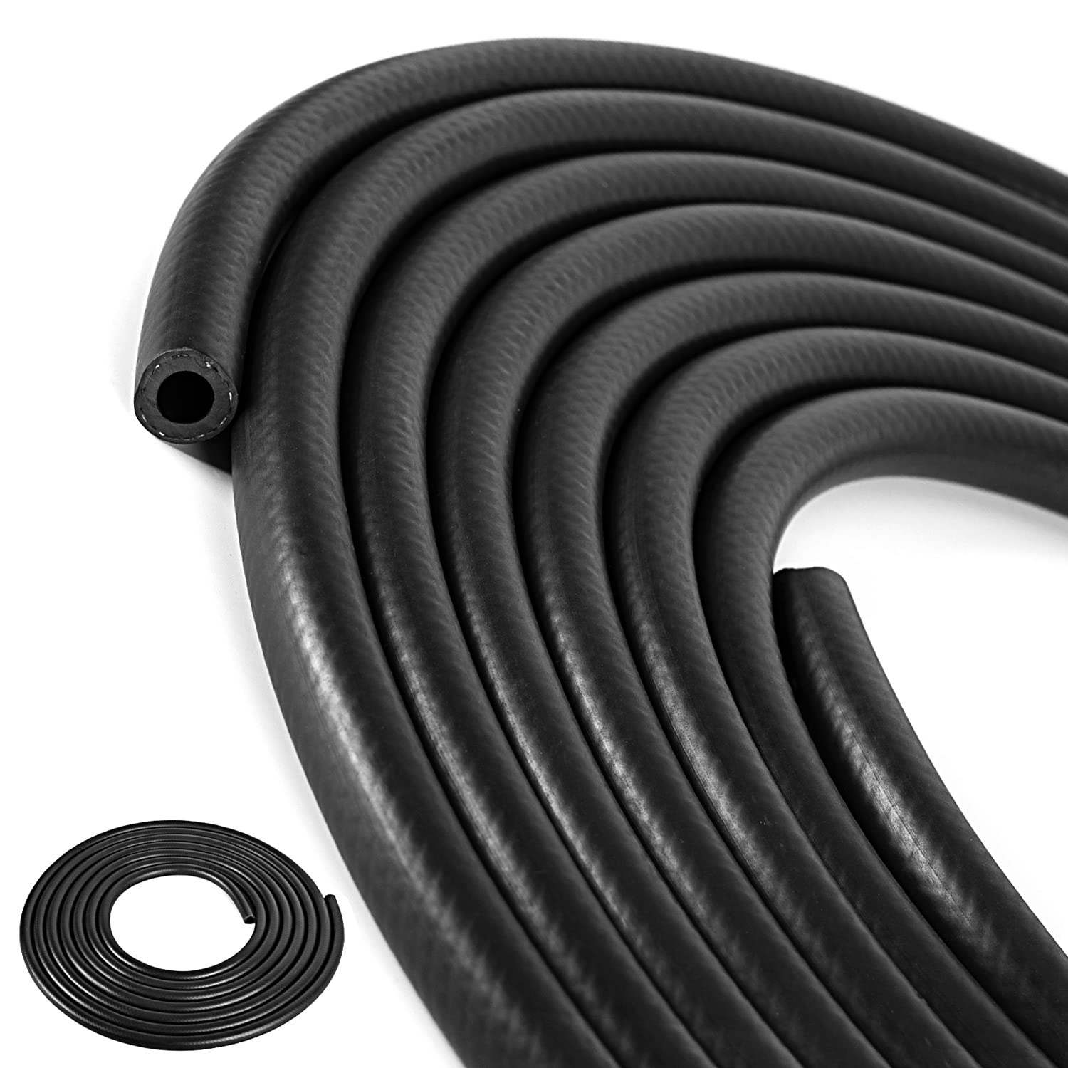 5/16 Inch (8mm) ID Fuel Line Hose 20FT NBR Neoprene Rubber Push Lock Hose High Pressure 300PSI for Automotive Fuel Systems Engines