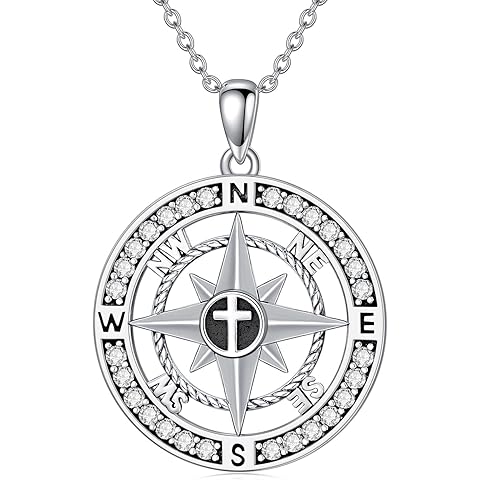 Shusukue 925 Sterling Silver Womens Graduation Necklace Compass/Musical Instruments/Grad Hat Pendant for Women Men Christmas Jewelry Gift
