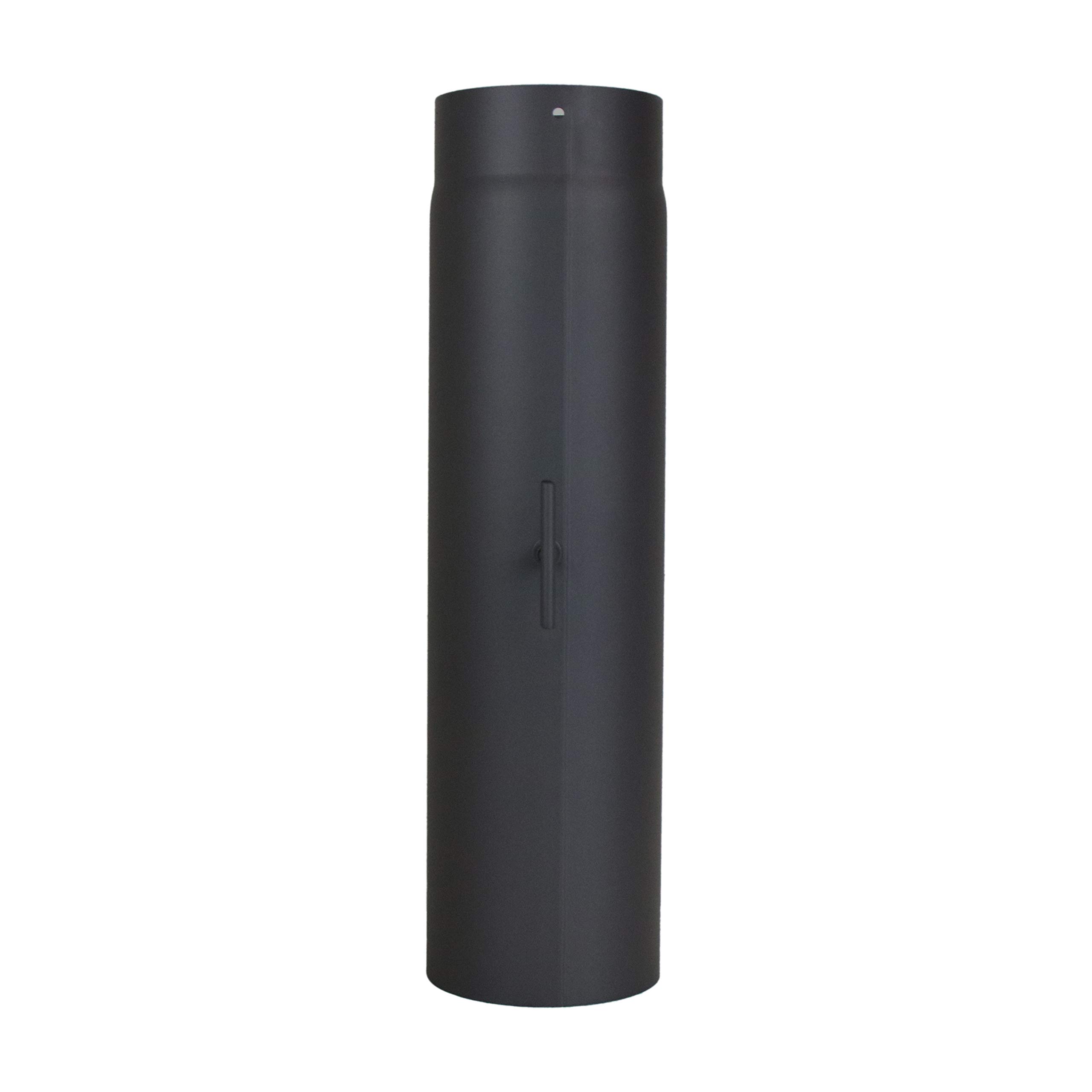 Prolunga Per Canna Fumaria Da 500 Mm Con Valvola A Farfalla - Ideale Per Stufe E Camini - Diametro 130 Mm - Colore Grigio Acciaio - 3