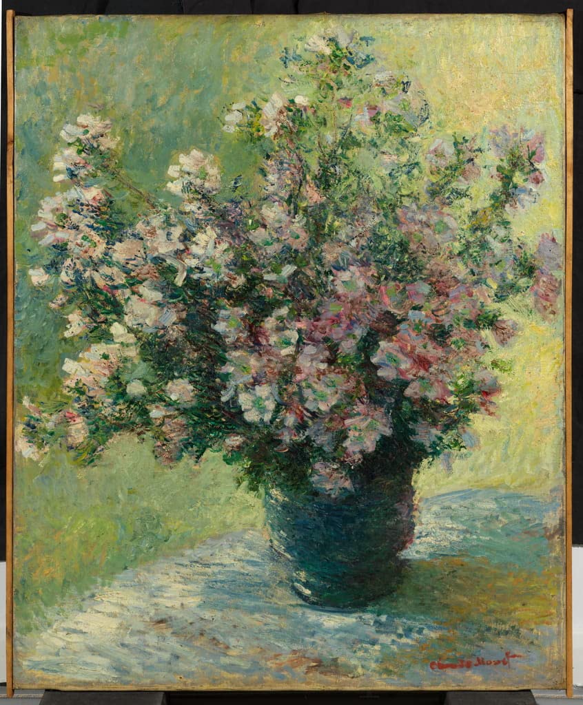 ZHAOSHAN Vintage Pictures Printed Graffiti Print Vase of Flowers by Claude Monet Portrait Canvas Image for Home Decor 60x90cm