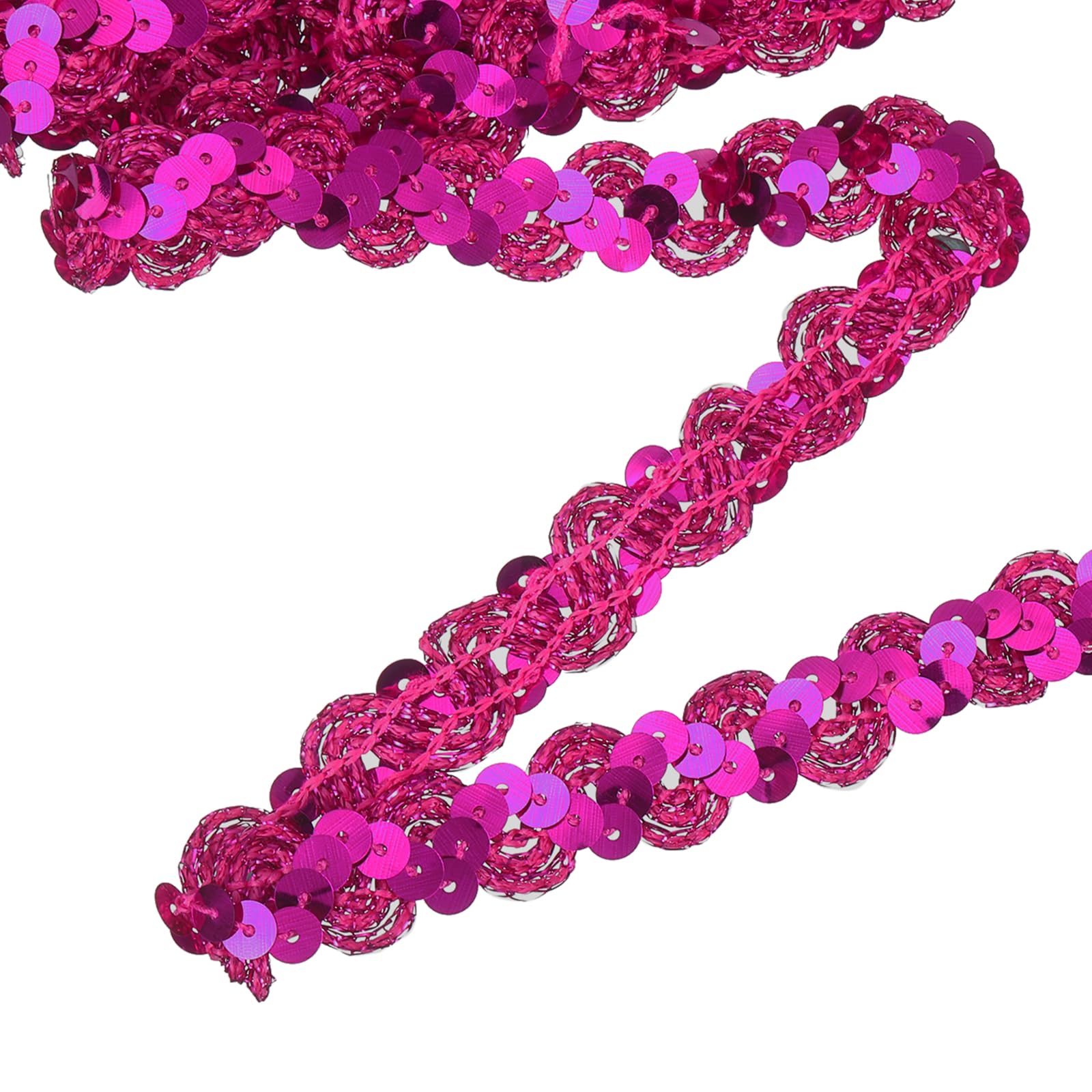Ruban à paillettes plates rose pour travaux manuels couture et décoration vêtements