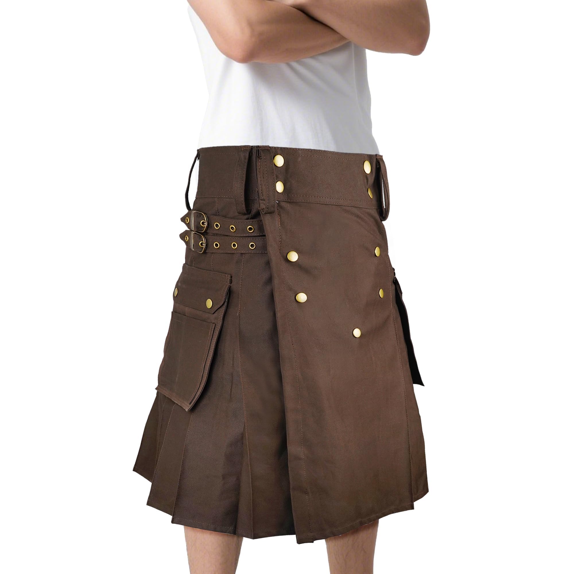 McWilliams Kilt for Men Scottish Hybrid Sports Utility Mens Kilt | Stylish Kilts for Casual Wear (Brown Utility, 32) — image 1
