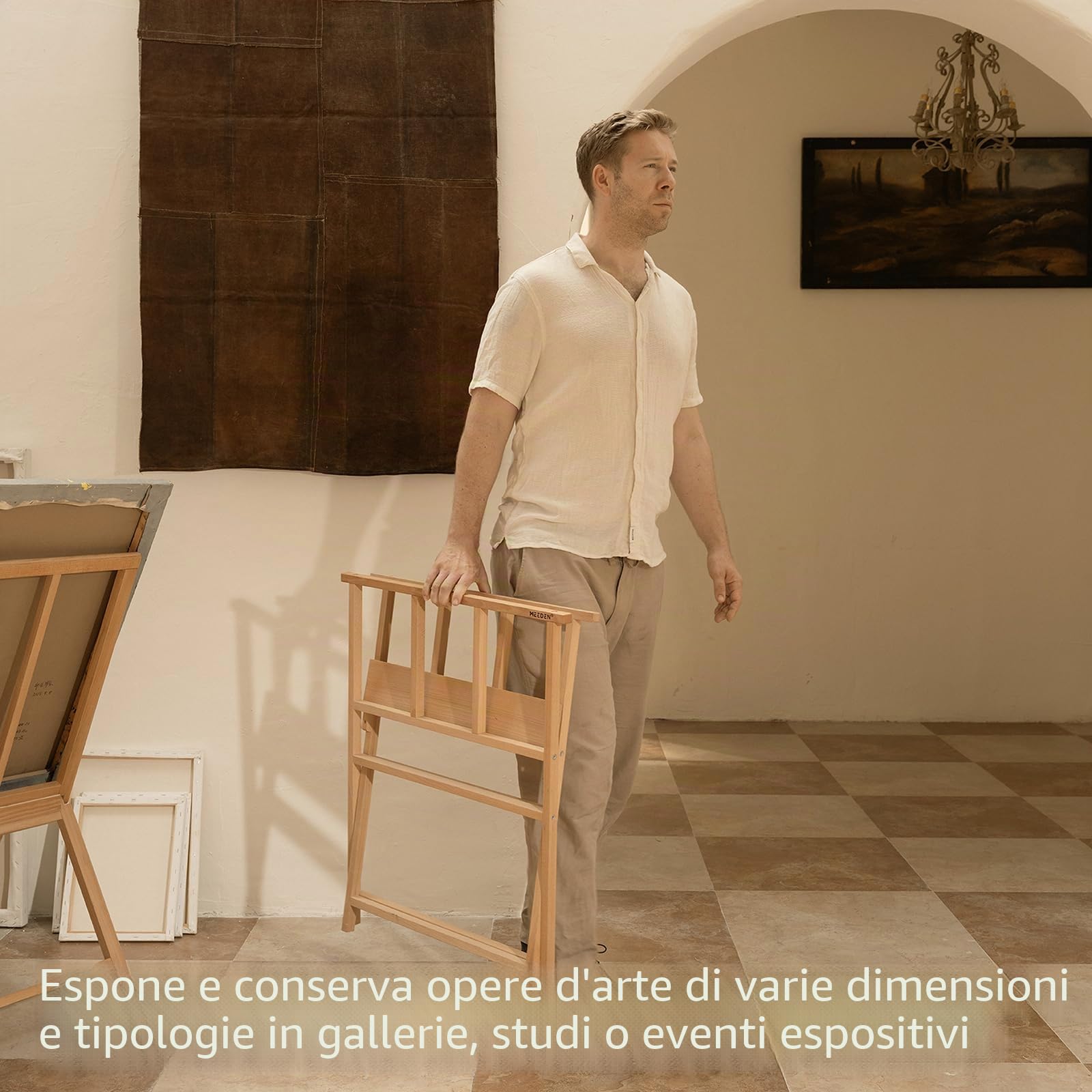 MEEDEN Supporto Pieghevole per Stampa d'Arte – Supporto in Legno di Faggio per Arte, Tele, Stampe, Pannelli, Poster, Mostre d'Arte