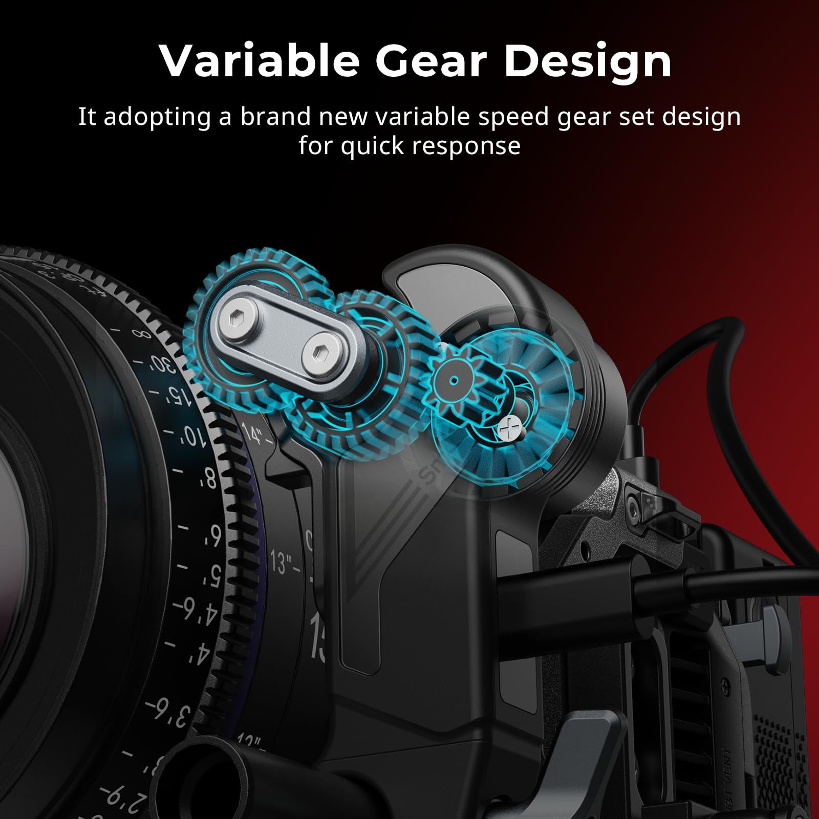 SMALLRIG Wireless Receiver Motor (Lite), Coppia di Picco di 4,3 kgf.cm, Supporta la Ricarica Rapida PD e QC, Bassa Latenza e Controllo Preciso, Design Compatto, per Obiettivi DSLR e Cine - 4297
