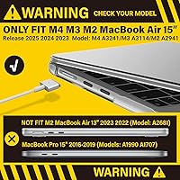 Vista 3 de IBENZER Compatible con MacBook Air 2025 2024 2023 de 15 pulgadas M4 A3241 M3 A3114 M2 A2941, carcasa rígida, cubierta de teclado, película