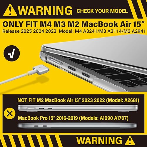 Miniatura 3 de IBENZER Compatible con MacBook Air 2026 2025 2024 2023 de 15 pulgadas M4 A3241 M3 A3114 M2 A2941, funda rígida y cubierta de teclado y tipo C para