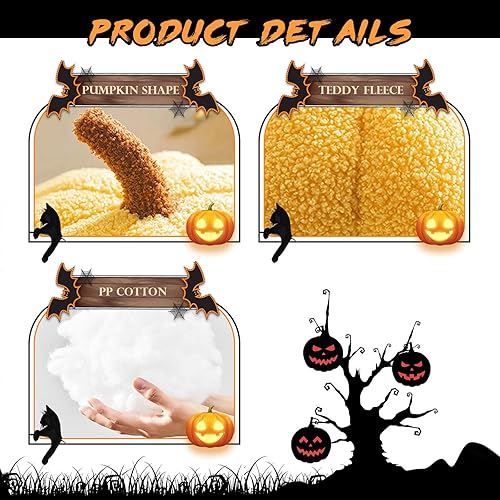 Miniatura 7 de Divertidas almohadas con forma de calabaza suave para sofá, dormitorio, sala de juegos, sala de lectura, decoración de sala de lectura, verde