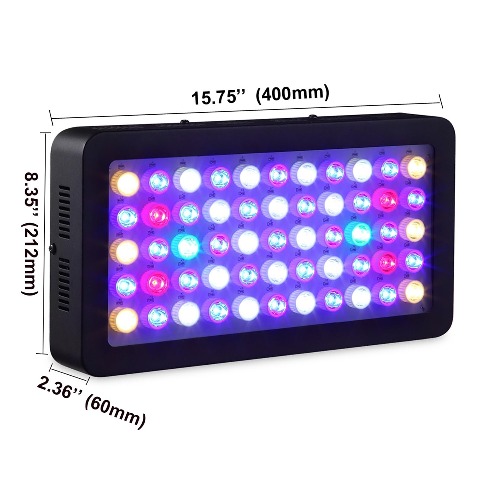 Oświetlenie LED do akwarium 165 W Pełne spektrum Możliwość przyciemniania Wzrost rafy koralowej w wodzie słodkiej i morskiej Z białym niebieskim LPS do akwarium z rybami