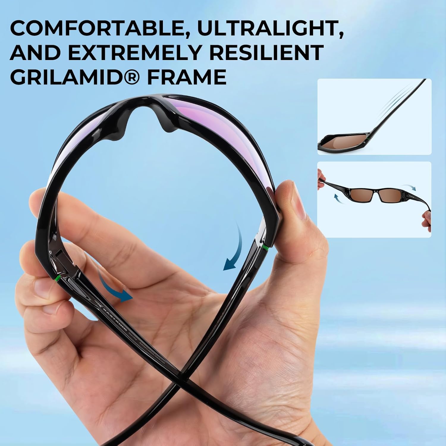 KastKing Gauley Polarized Sunglasses With PuriVex Protective Lens Coating,UV 400 and Wrap Design Sport Fishing Sunglasses