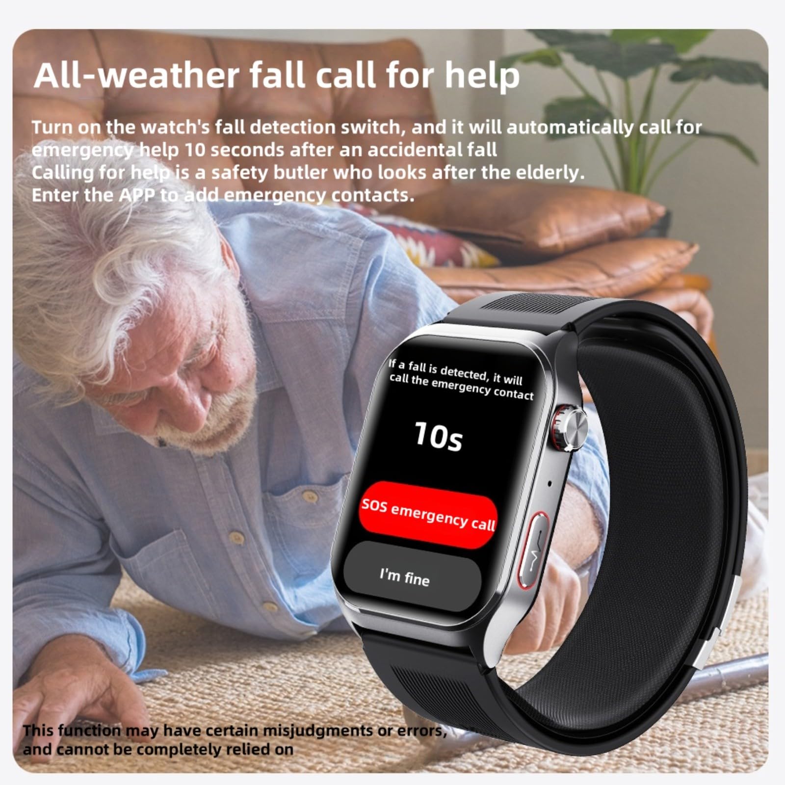 Smartwatch męski i damski, wodoszczelny, do fitnessu, pulsometr, Spo2, monitor snu, krokomierz, do systemu Android Ios Black