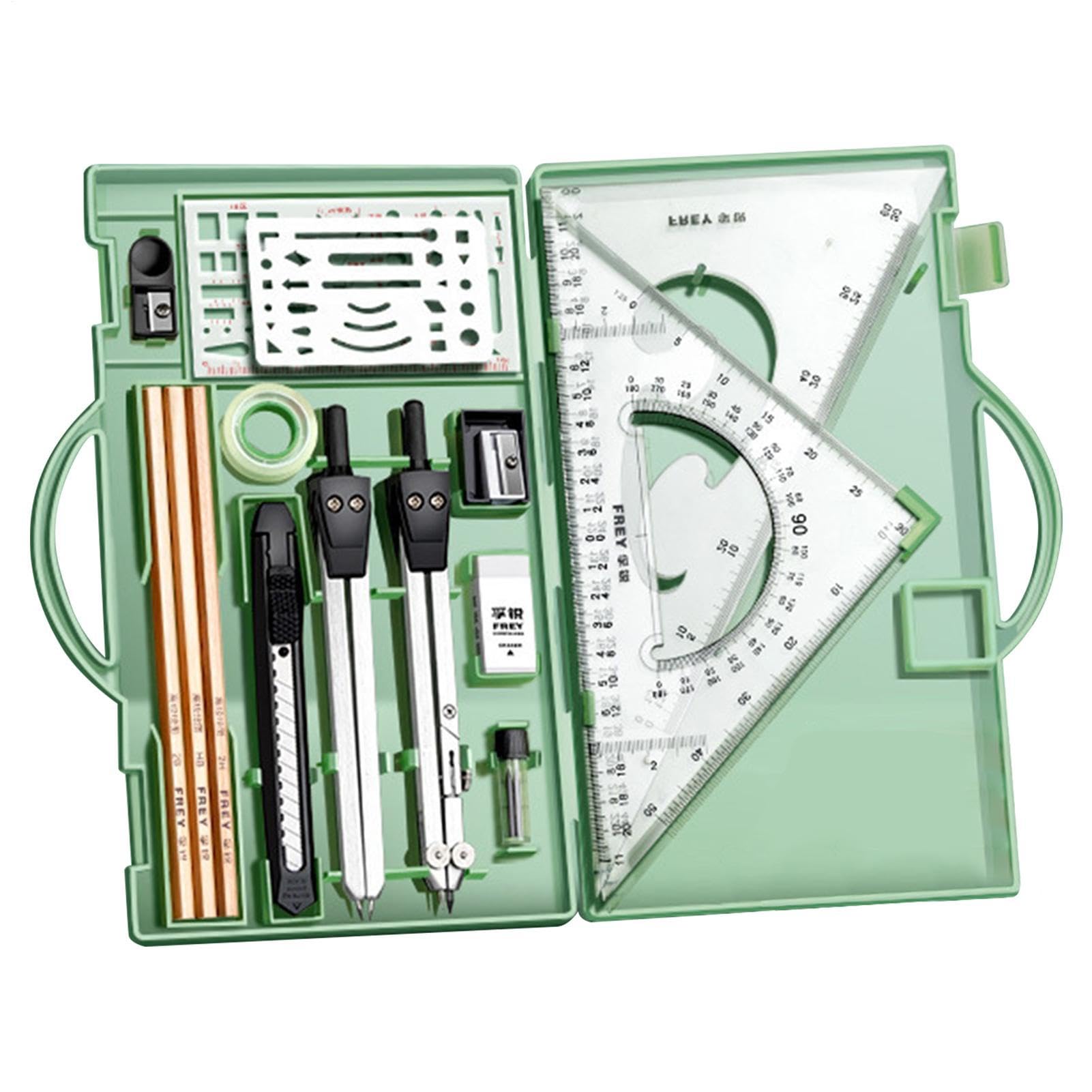Set Compassi Geometrici Compasso Goniometro Righello Strumenti da Disegno