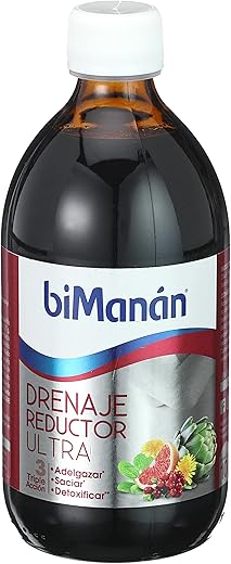 BIMANÁN Drenaje Reductor Ultra – Complemento Alimenticio con Zarzaparrilla, Fucus y Diente de León para Depuración, Control de Peso y Bienestar Digestivo – 500 ml