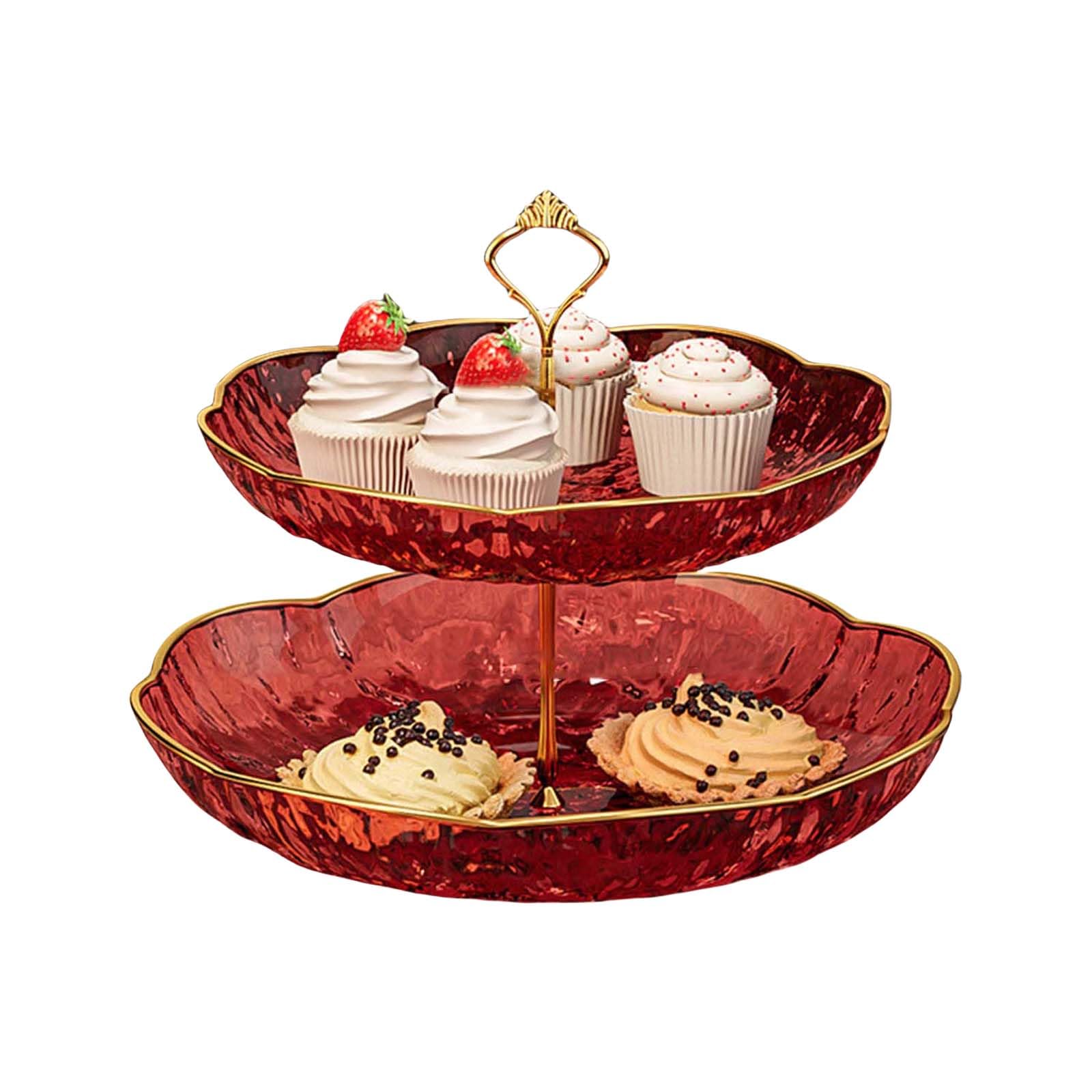 Food Presentation Tray Multilayer Designs Multilayer Dessert Holders Texture for Appetizers Dessert and Fruits Adult Fruit and Snacks Tray