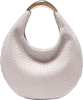 PHILOMENA Braided Hobo Bag for Women, Elegant Boho Chic Woven Hobo Tote Handbag Crescent Purse, PU Leather Shoulder Bag