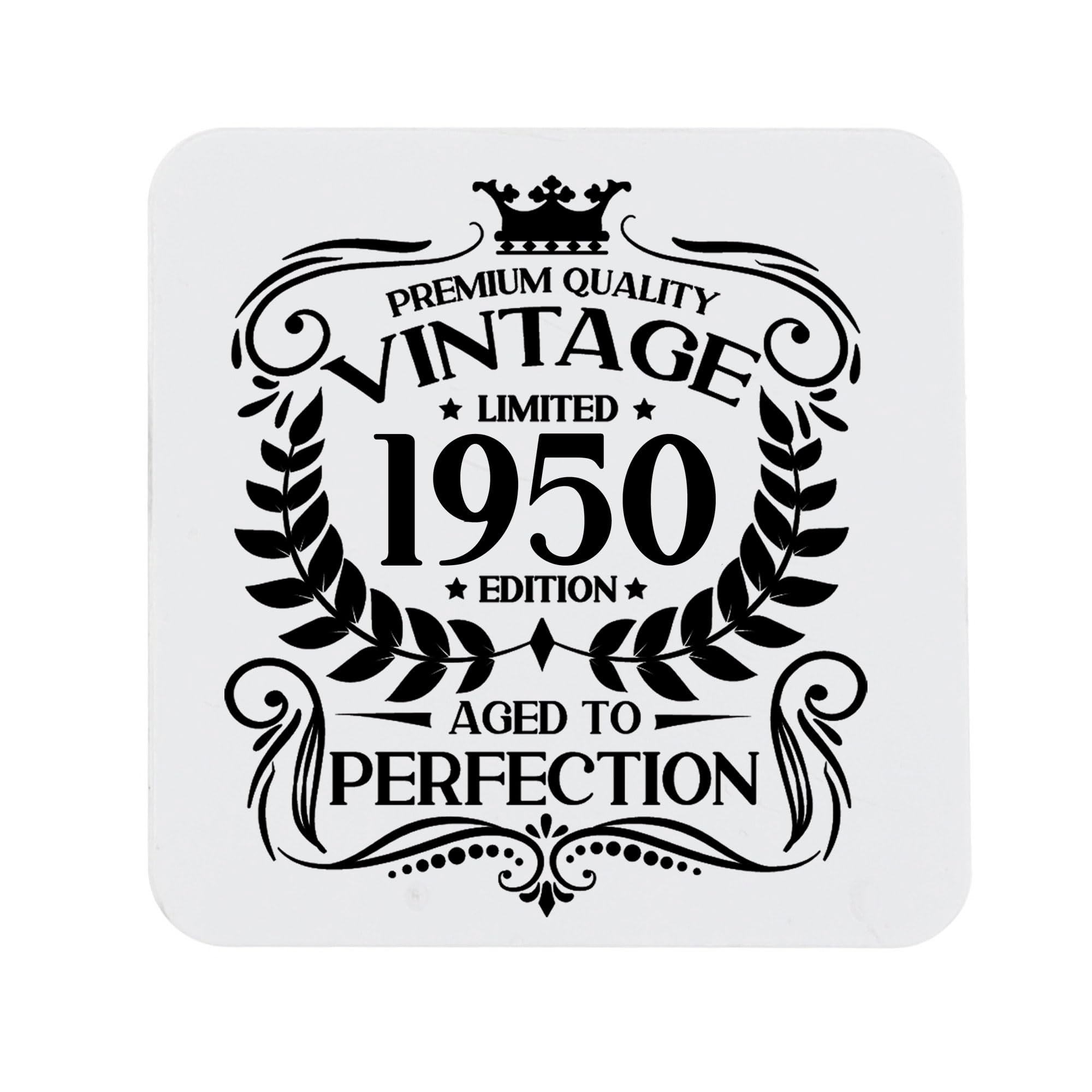 80th Birthday Gift for Men Vintage 1946 Aged to Perfection Engraved Slate Coaster Present for 80 Year Old Etched Natural Slate Placemat (Round Slate) — view 246