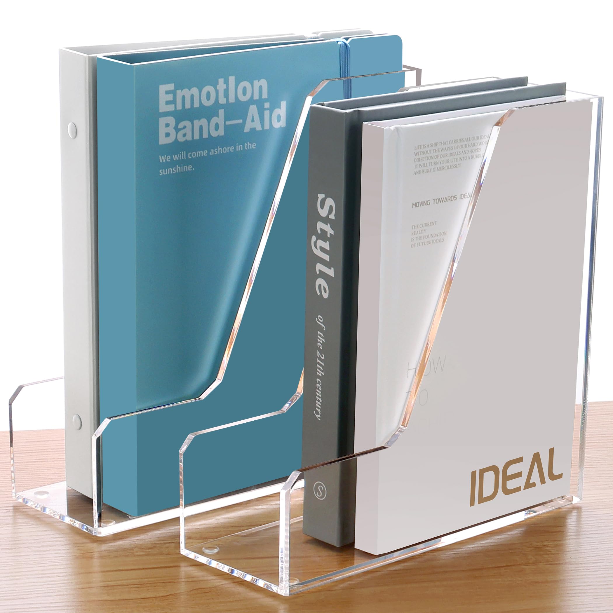 Trieur vertical acrylique SANRUI pour organiser vos magazines et documents de bureau