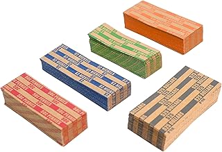NATURALABEL 250 PCS Assorted Flat Coin Rolls Wrappers for Pennies, Nickels, Dimes, Quarters, Dollars