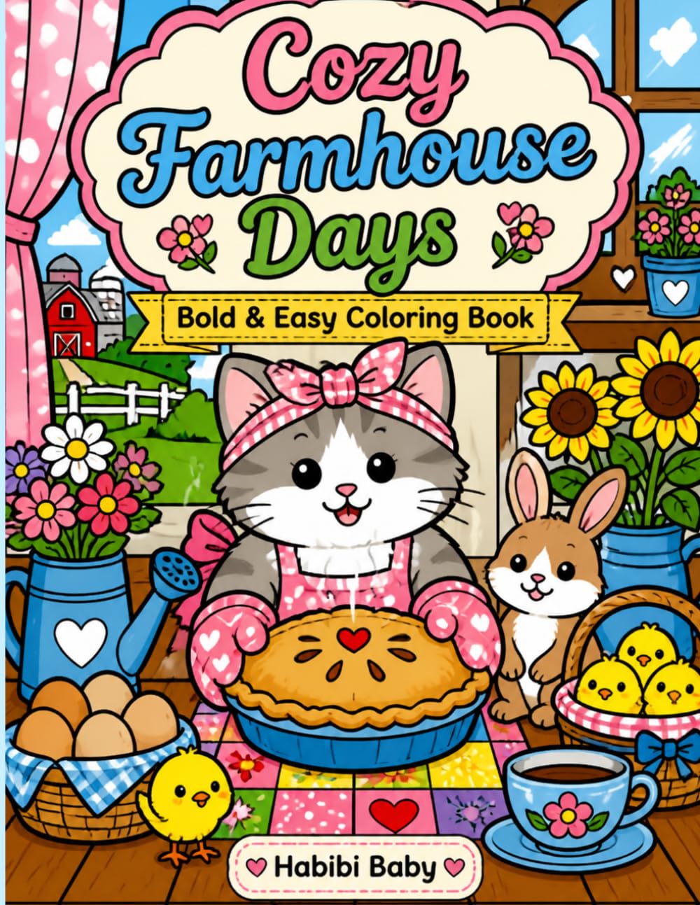 Cozy Farmhouse Days: Bold & Easy Coloring Book (Cozy Little Moments)