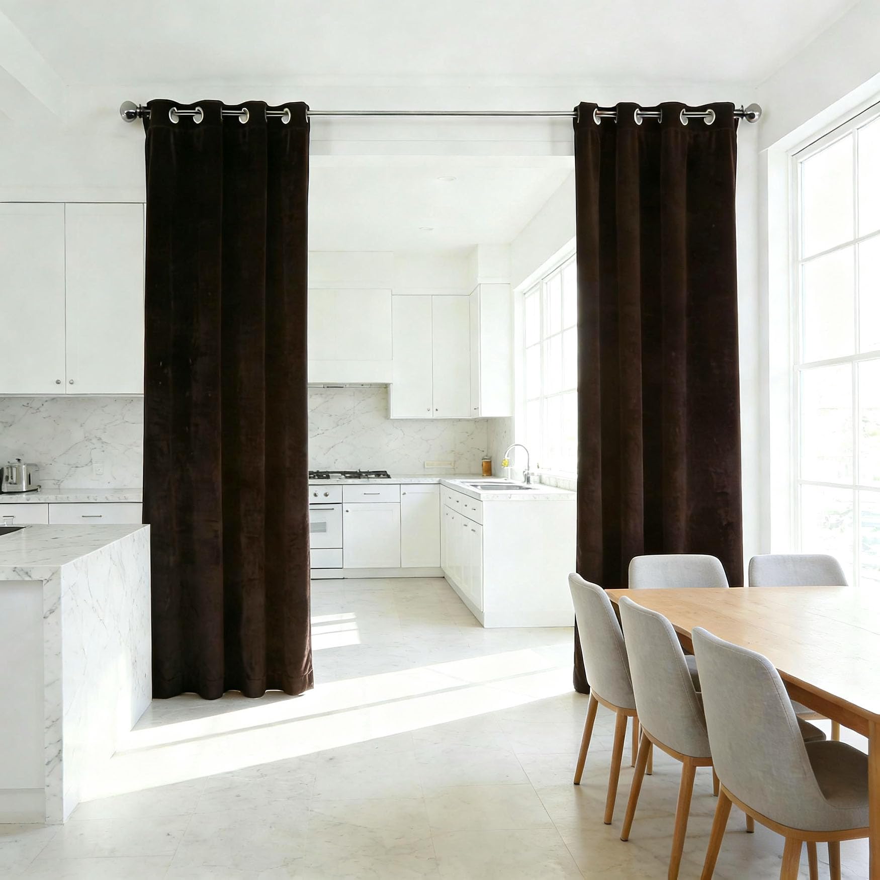 Rideau Occultant Thermique Anti Froid et Opaque pour Fenêtre de Chambre Maison