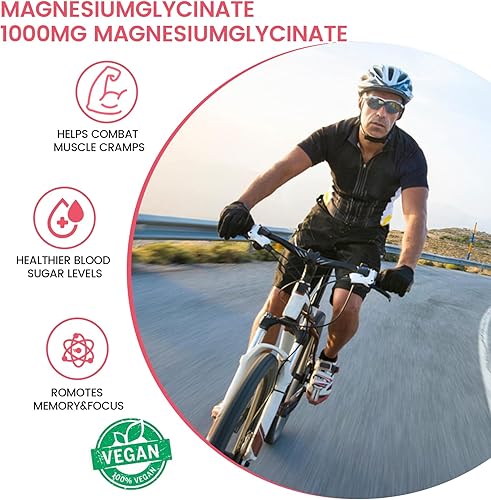 Miniatura 5 de Gomitas de glicinato de magnesio de 1000 mg - 90 unidades  Suplementos de magnesio y potasio para relajación, alivio del estrés, con vitamina D, B6,