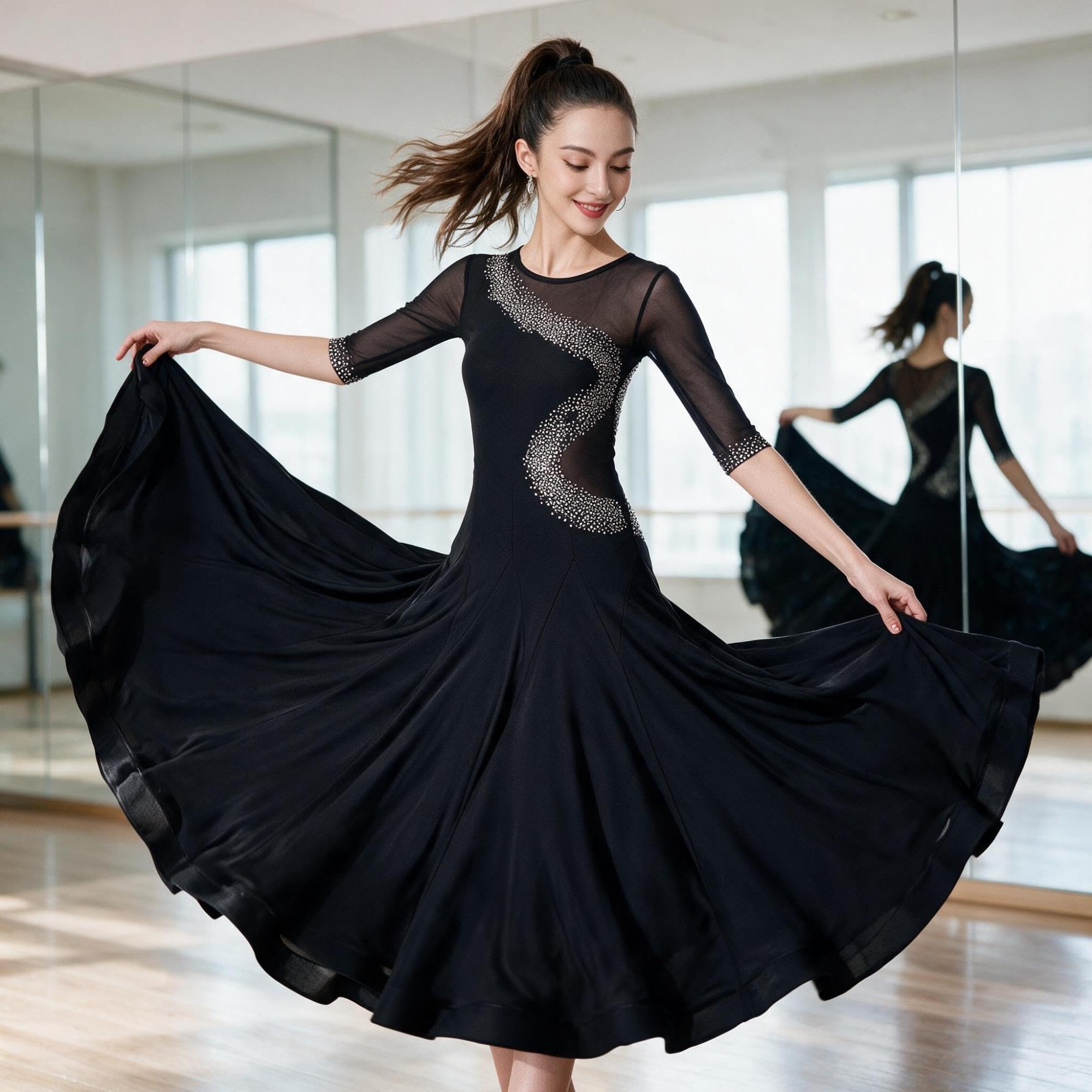 Robe Latine À Franges avec Strass for Femmes