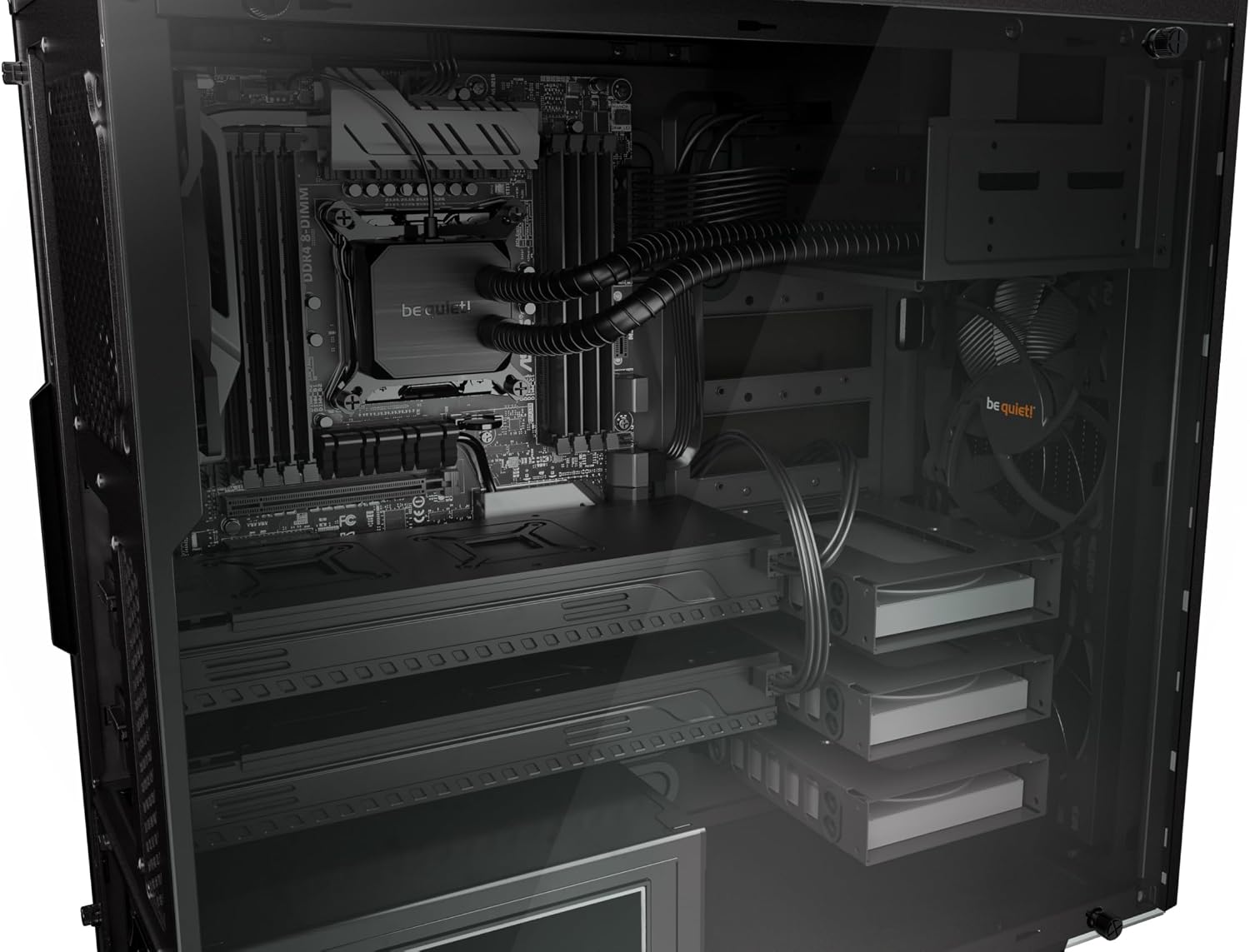 be quiet! Pure Base 600 | ATX Midi Tower PC Case | 2 Pre-Installed Pure Wings 2 Fans | Tempered Glass Window | Black | BGW21 - 6