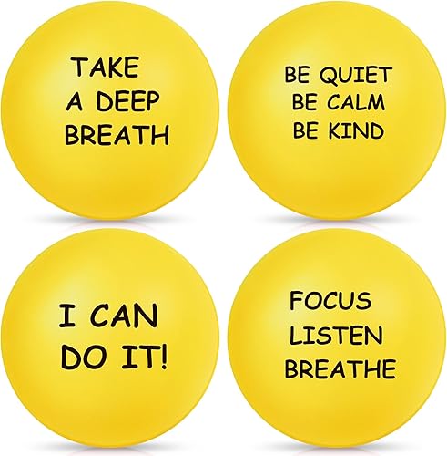 4 bolas motivacionales para el estrés para adultos, bolas de alivio del estrés con citas inspiradoras para fomentar la motivación del ejercicio de