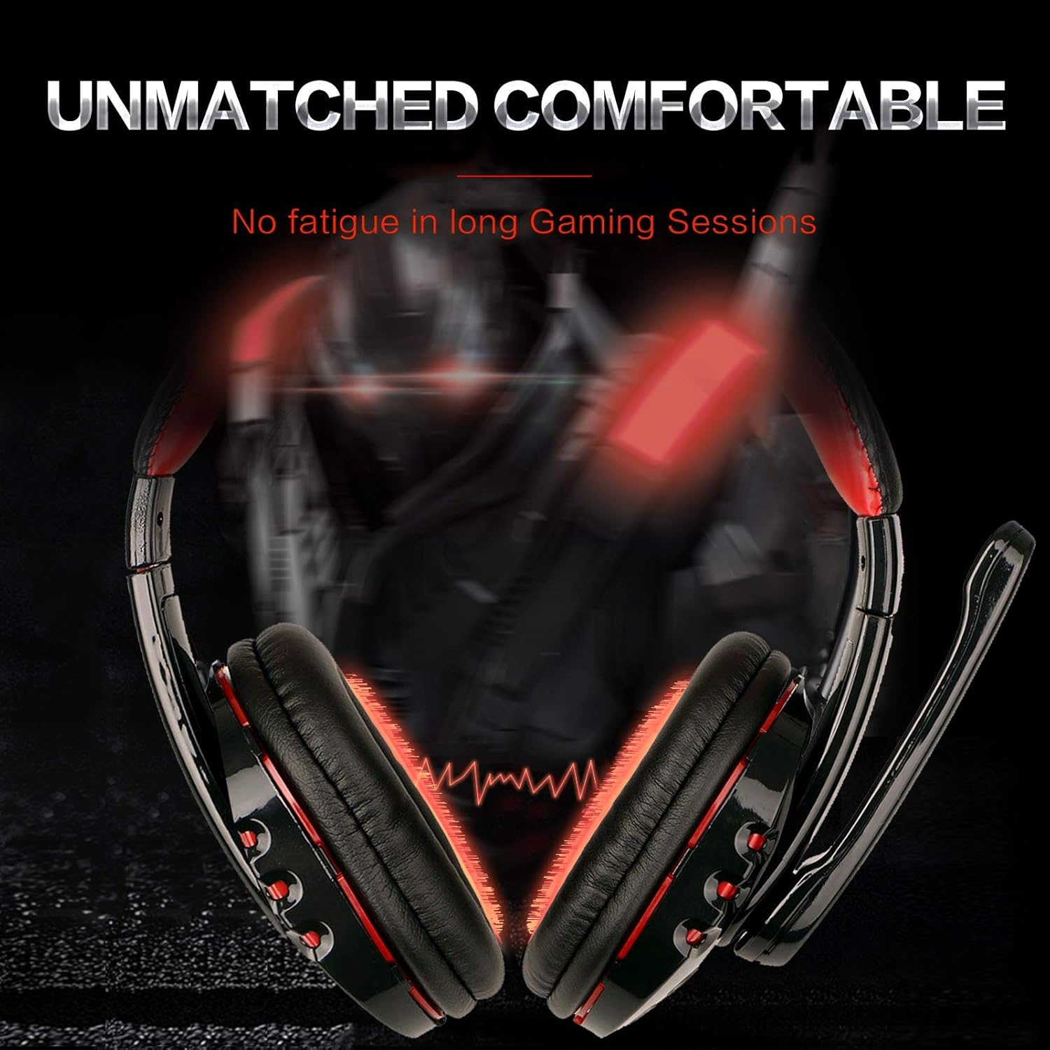 R Star Wireless Gaming Headset Bluetooth Headset for Mobile Phone/Laptop (Not Included Adapter) Over Ear Headphones Stereo Noise Cancelling with Mic, Bass Surround : Video Games