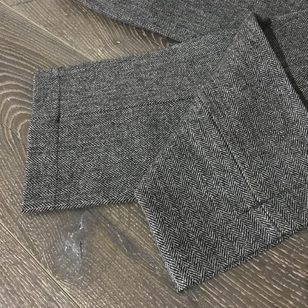 AeoTeokey Herrbyxor tweed fiskben tjock ull veckad framsida klänning kostym vintage byxor casual
