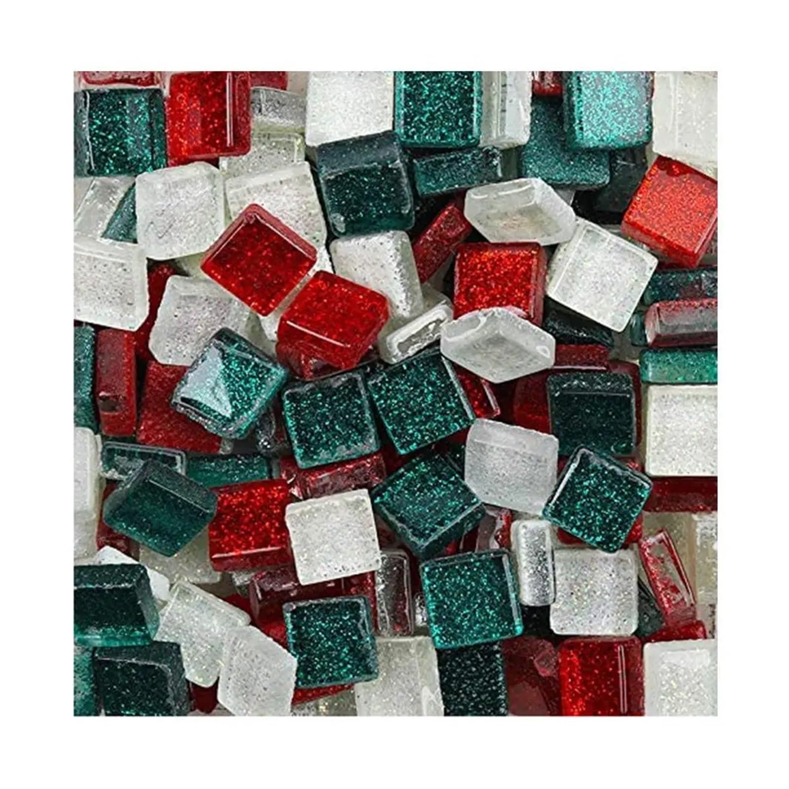 Xulvoz Type2 Mosaic Tiles 300G Diy Mix Color Glitter Glass Mosaic Stones Tiles Pebbles Crafts Material Puzzle For Making Arte
