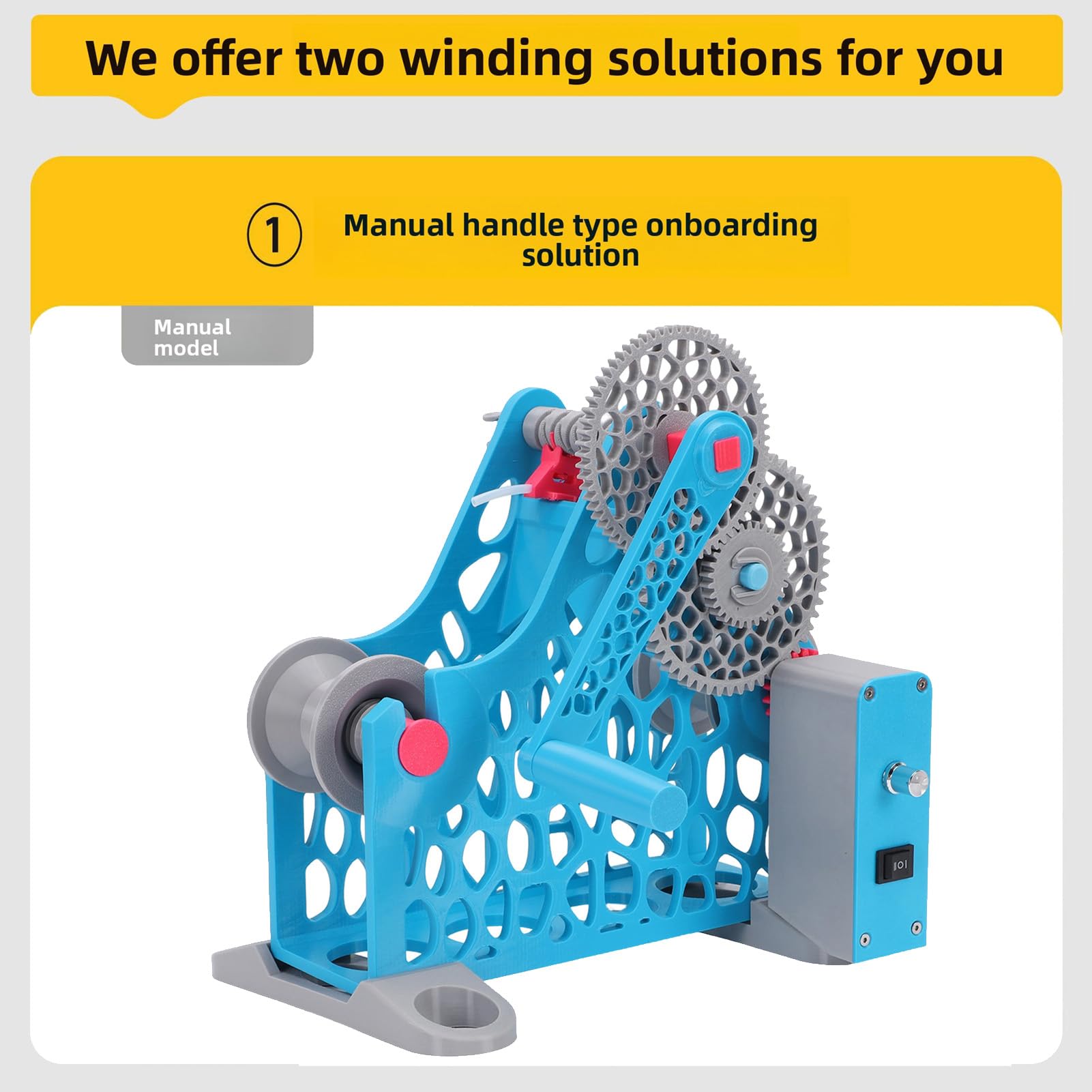 Eujgoov Bobinadora de Carrete de Filamento Eléctrico, Carrete Retractor Modular Desmontable para Carretes de 2 Kg Impresión 3D Costura de Soldadura (Enchufe de la UE)