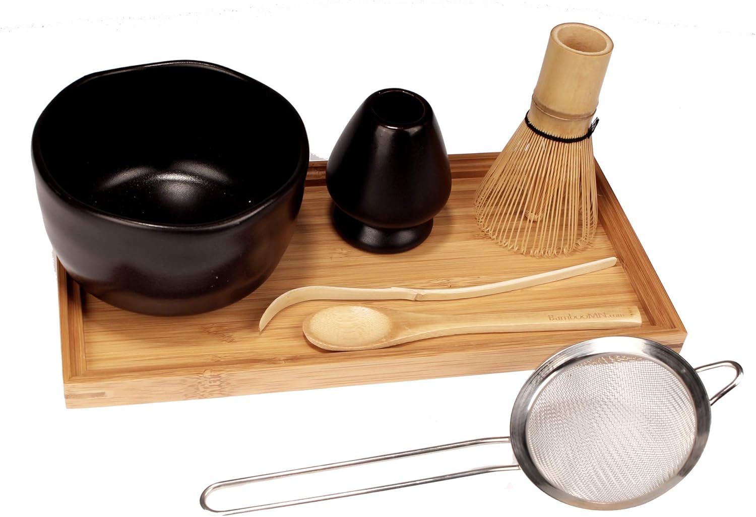 Japanese Ceremonial Matcha Green Tea Whisk Set Golden